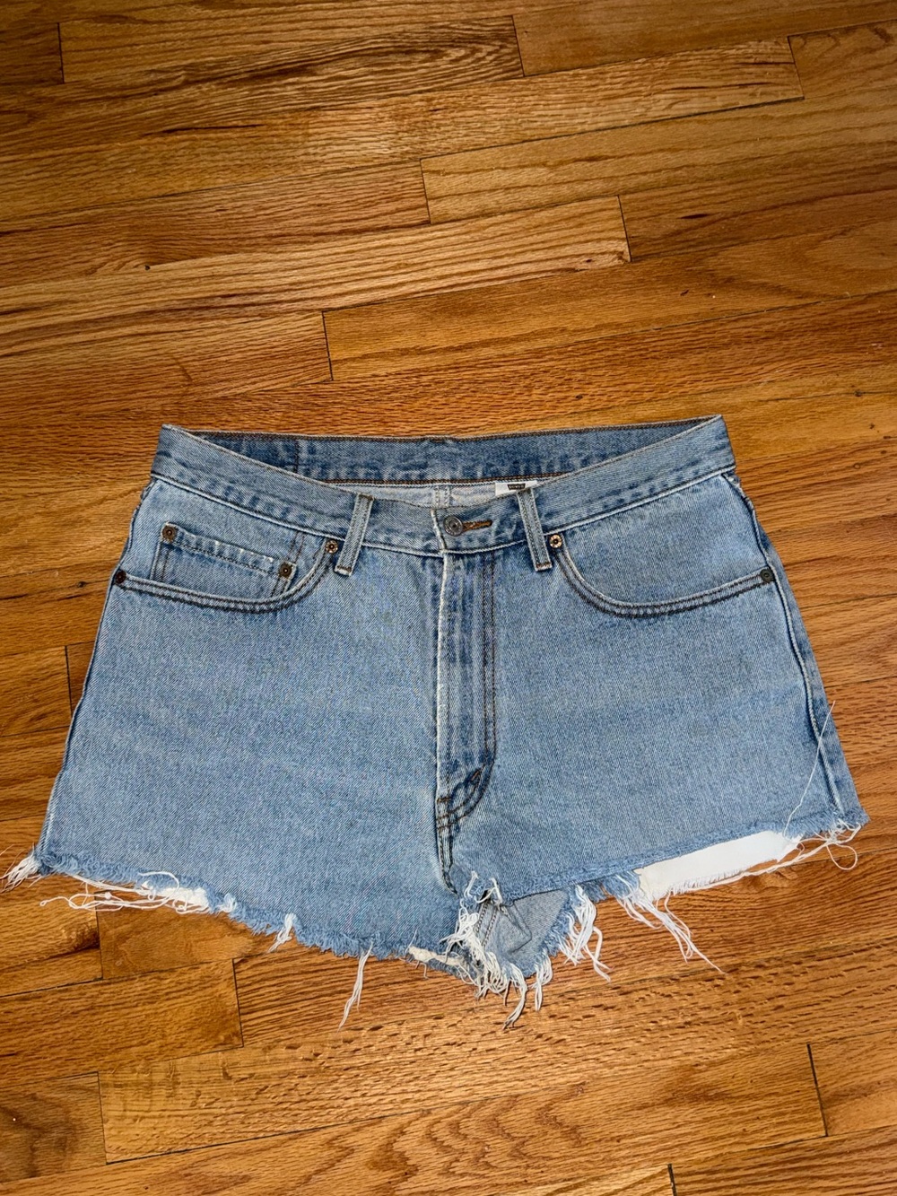 Distressed Denim LEVI Shorts - Light Blue